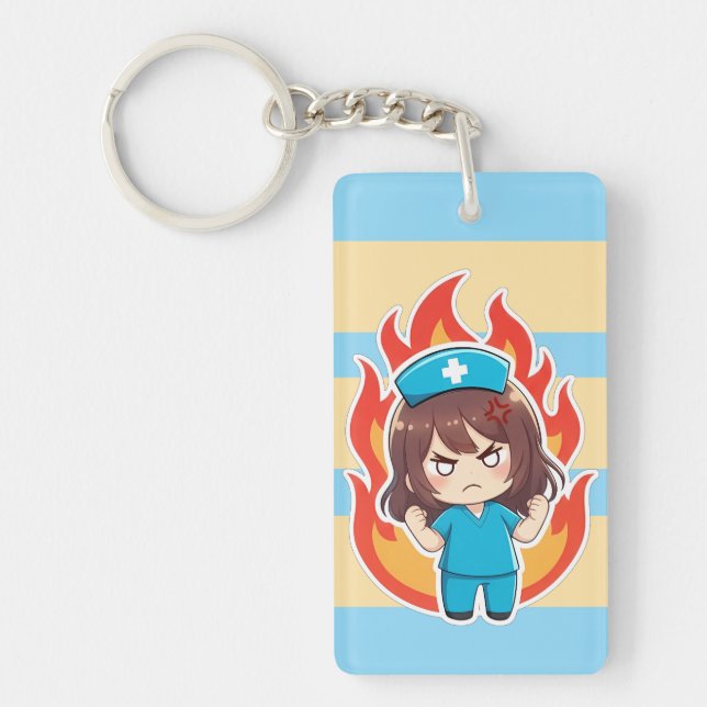 Llavero Chibi Enfermera Original 3.0 - Enojada (Frente)