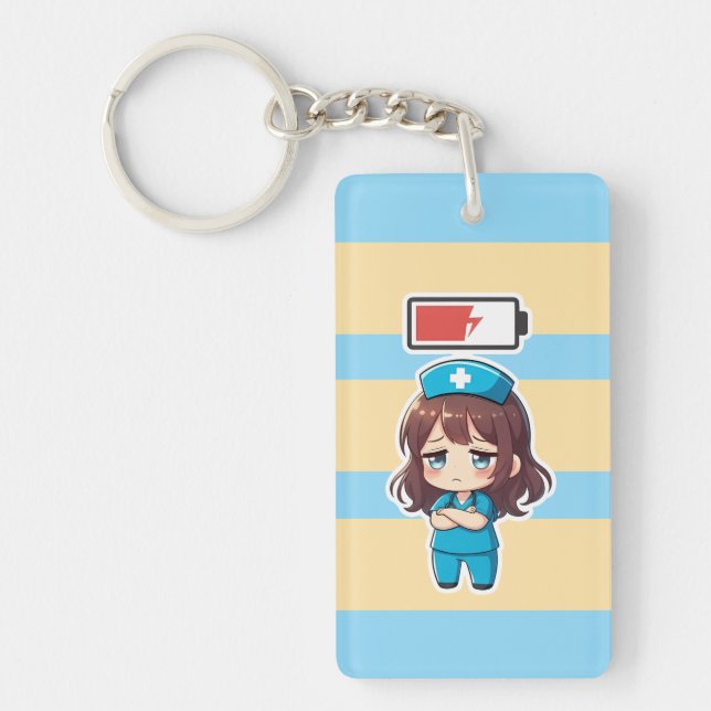 Llavero Chibi Enfermera Original 3.0 - Sin fuerzas (Frente)