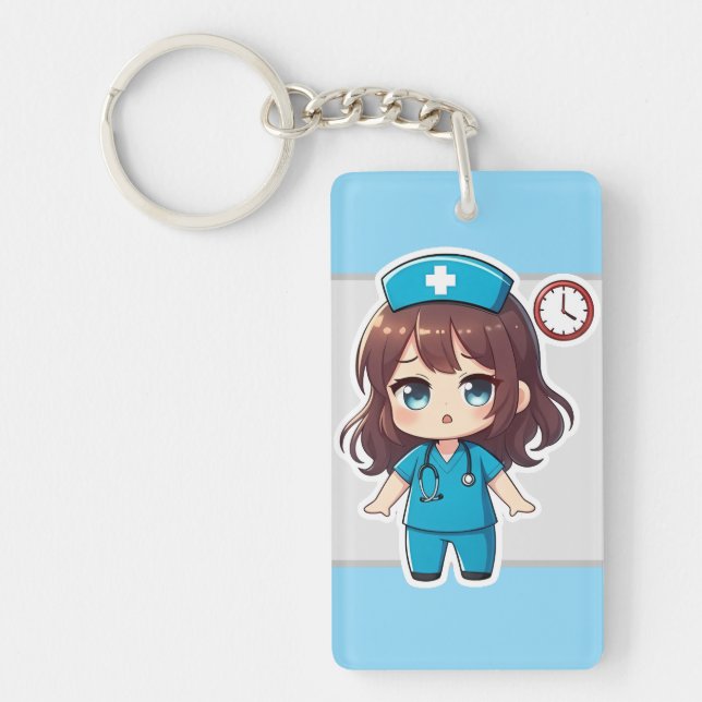 Llavero Chibi Enfermera Original - Corriendo Contra el Tie (Frente)