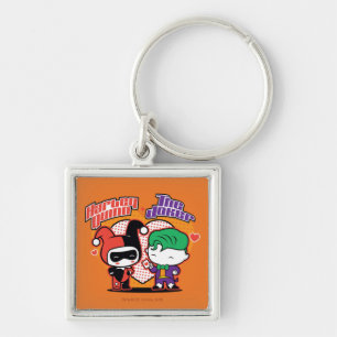 Llavero Chibi Harley Quinn & Chibi Joker Hearts