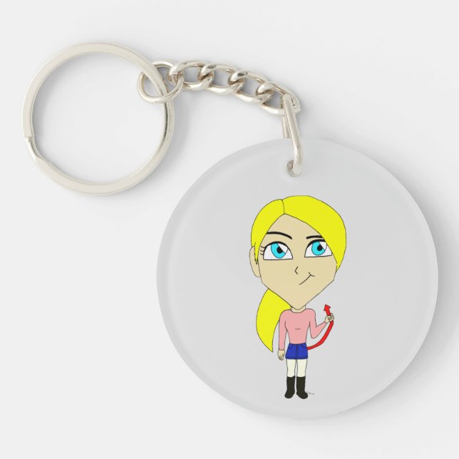 Llavero chibi "mal" chica (Frente)
