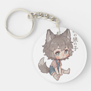 Llavero Chibi Niño Lobo del Bosque