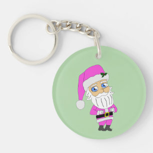Llavero Chibi Santa traje rosa
