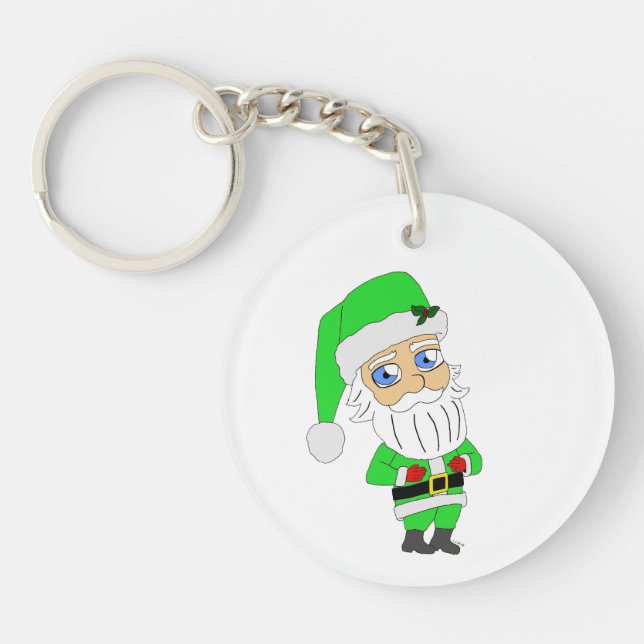 Llavero Chibi Santa traje verde (Frente)