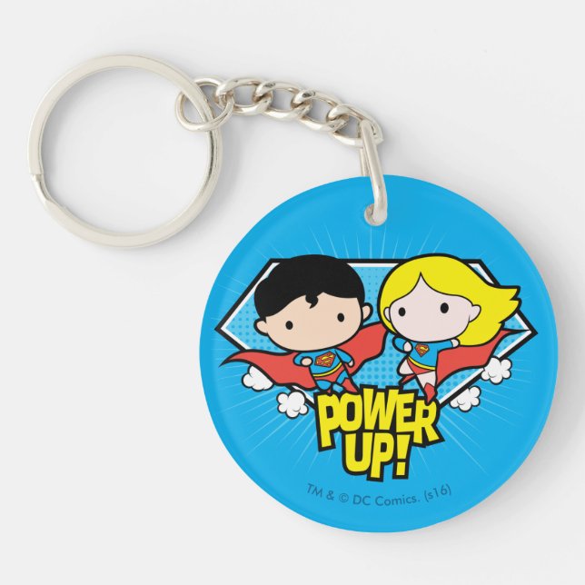 Llavero ¡Chibi Superman & Chibi Supergirl Power Up! (Frente)