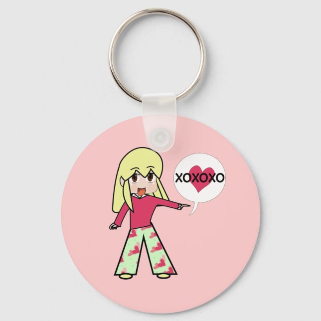 Llavero Chibi Valentine Hearts (Anverso)
