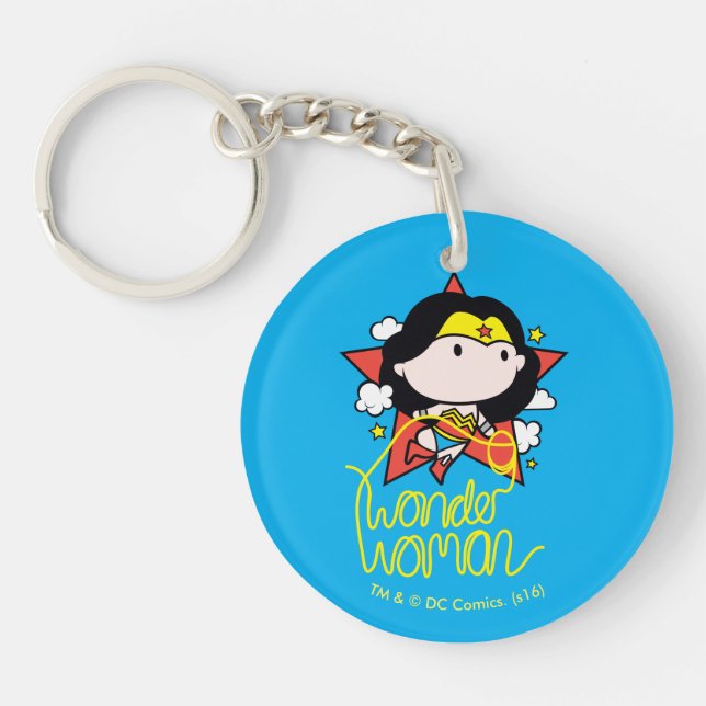Llavero Chibi WonWoman Volando Con Lasso (Frente)