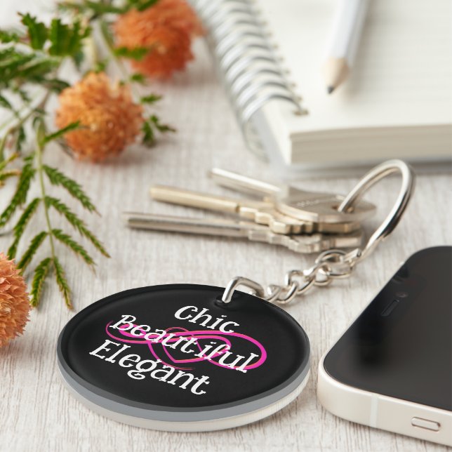 Llavero Chic, Beautiful, Elegant Acrylic Keychain (Frente Derecha)
