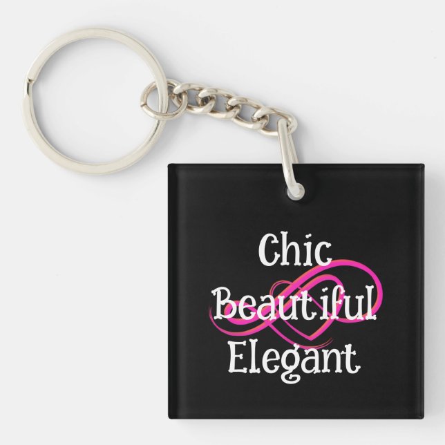 Llavero Chic, Beautiful, Elegant Acrylic Keychain (Frente)