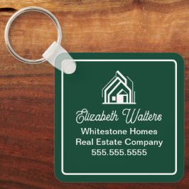 Llavero Chic Green Real Estate Company Custom Realtor