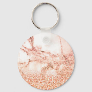 Llavero Chic rose gold glitter ombre pink glitter marble