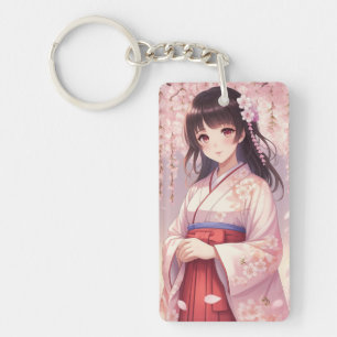 Llavero Chica Anime Flor de Cerezo