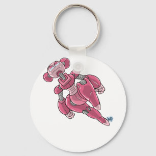 Llavero Chica Anime Robot Pegatina Rosa