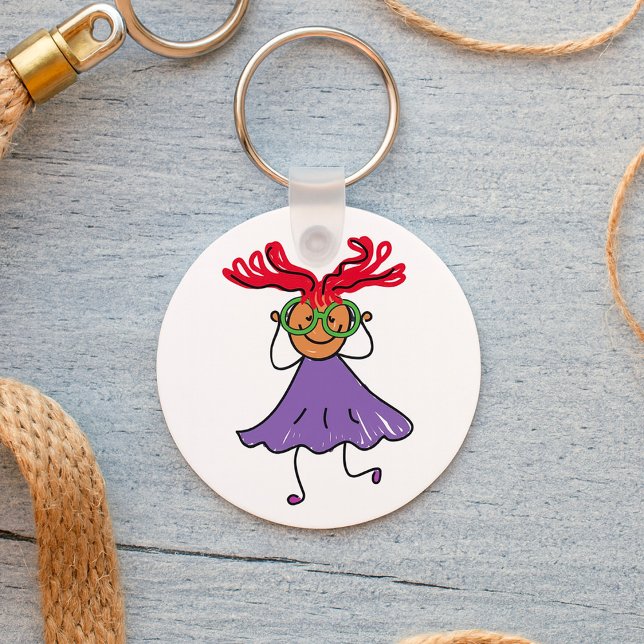 Llavero Chica Con Grandes Gafas Y Keychain Del Pelo (Subido por el creador)
