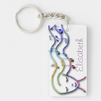 Llavero chica con música en el nombre personalizado del ca