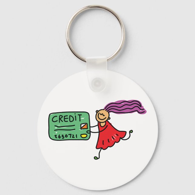 Llavero Chica Con Tarjeta De Crédito (Anverso)