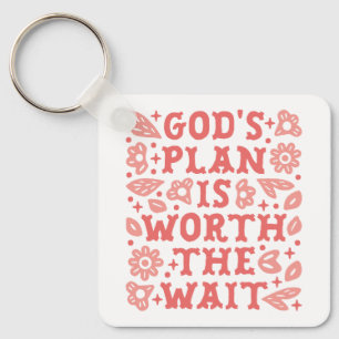 Llavero Chica cristiana plan de Dios rosado floral estétic