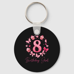 Llavero Chica Cumpleañera 8 Aesthetic Coquette Lazo