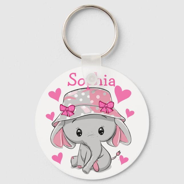 Llavero Chica Cute Baby Elephant (Anverso)