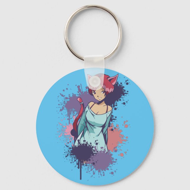 Llavero Chica Cute Neko (Anverso)