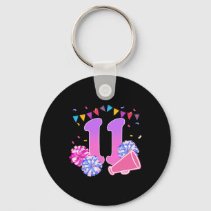 Llavero Chica de animadoras del cumpleaños número 11 Cumpl