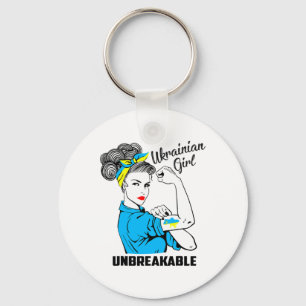 Llavero Chica de apoyo a Ucrania Inquebrantable Fuerte Org