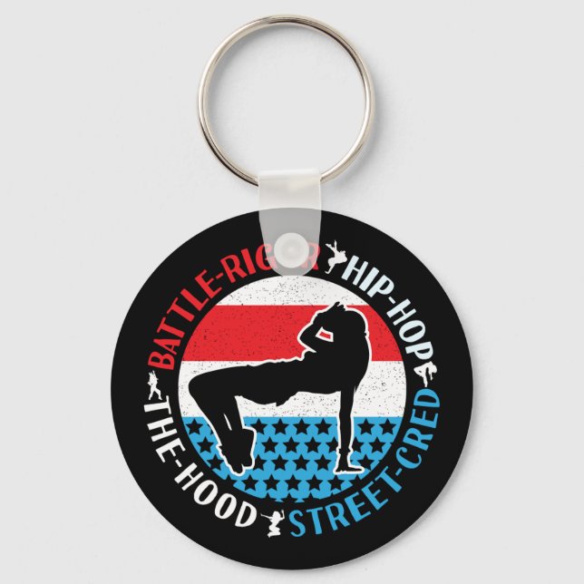 Llavero Chica de bailarina de Hip-Hop de break Dance (Anverso)