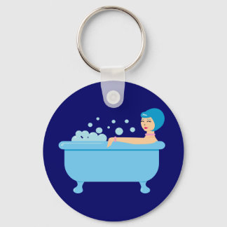 Llavero Chica de baño de burbujas retro