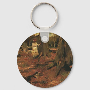 Llavero chica de blanco en el bosque, Vincent van Gogh