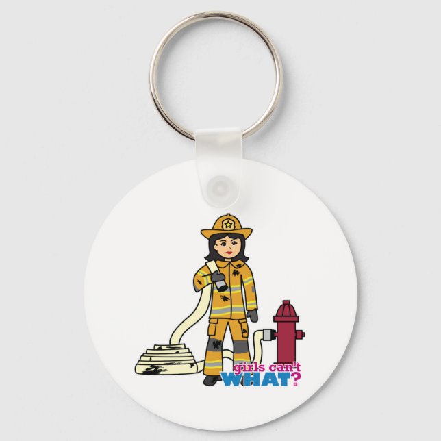 Llavero Chica de bomberos - Brunette (Anverso)