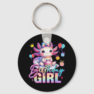 Llavero Chica de cumpleaños Cute Axolotl Birthday Party Ki