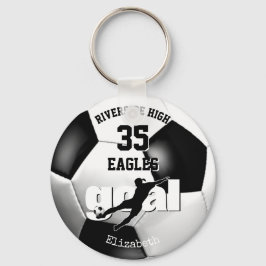 Llavero chica de espíritu de la escuela blanca negra