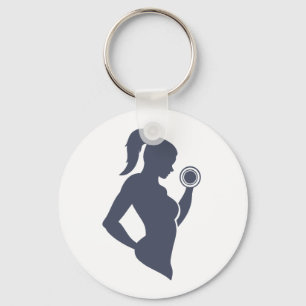 Llavero Chica de fitness levantando timbre