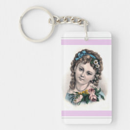 Llavero Chica de flores victoriana de época