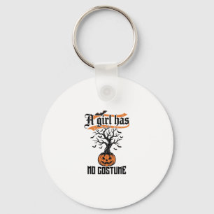 Llavero Chica de Halloween sin disfraz calabaza vintage_1