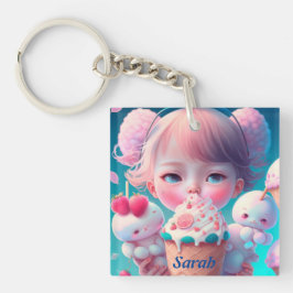 Llavero Chica de helados de Kawaii
