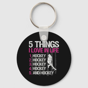 Llavero Chica de Hockey de Campo 5 Cosas que Amo en la Vid