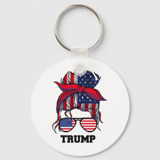Llavero Chica de la bandera de Estados Unidos con moño des