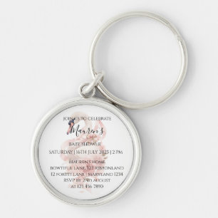 Llavero Chica de lazo rosa Baby Shower 