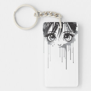 Llavero Chica de Manga con Mirada Empapada en Pintura