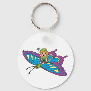 Llavero Chica de mariposa personalizada
