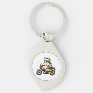 Llavero Chica de Motocicleta Adorable – Dibujo Animado de