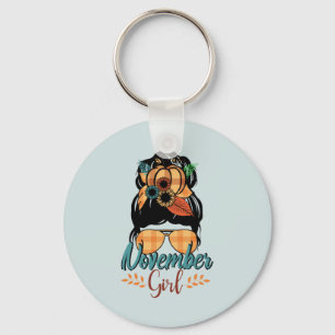 Llavero Chica de noviembre Otoño Cumpleaños