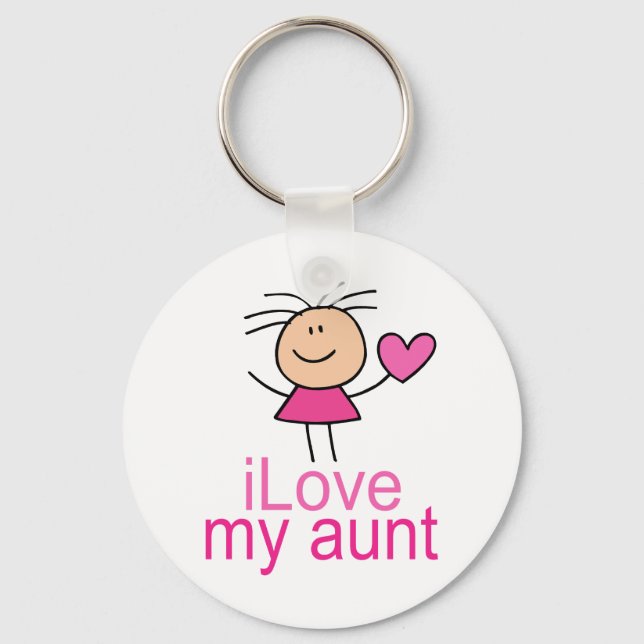 Llavero Chica de palo lindo ama a mi tía regalo