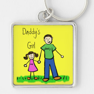 Llavero Chica de papá Brunette Keychain (Personalizar)