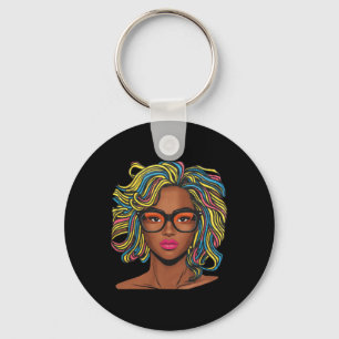 Llavero Chica de pelo rastas orgullo de mujeres negras afr