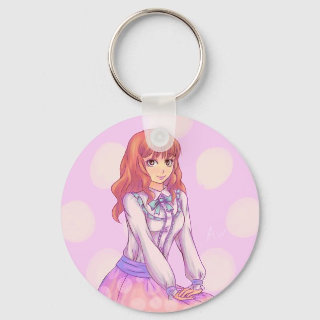 Llavero Chica de Pink Macaron (Anverso)