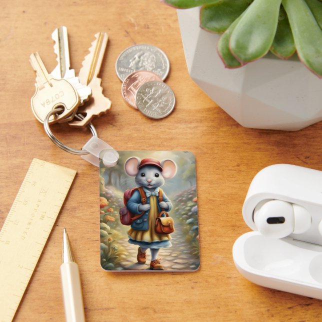 Llavero Chica de ratones en camino a la escuela, personali (Escritorio )