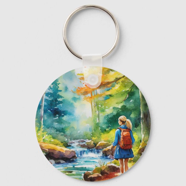 Llavero Chica de senderismo (Anverso)