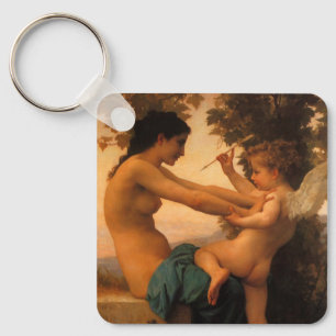 Llavero Chica defendiéndose contra cupido de Bouguereau